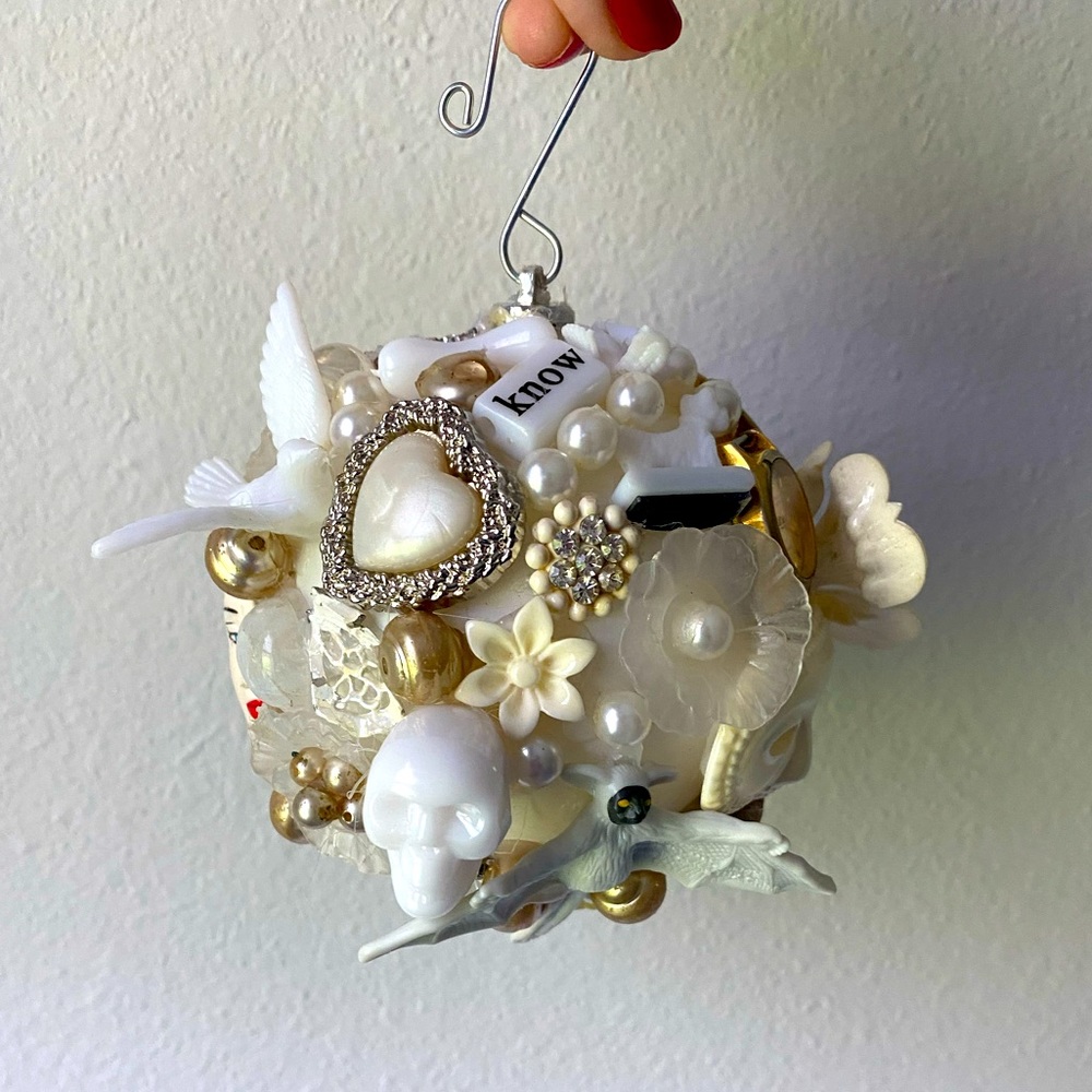 One of a kind white ornament